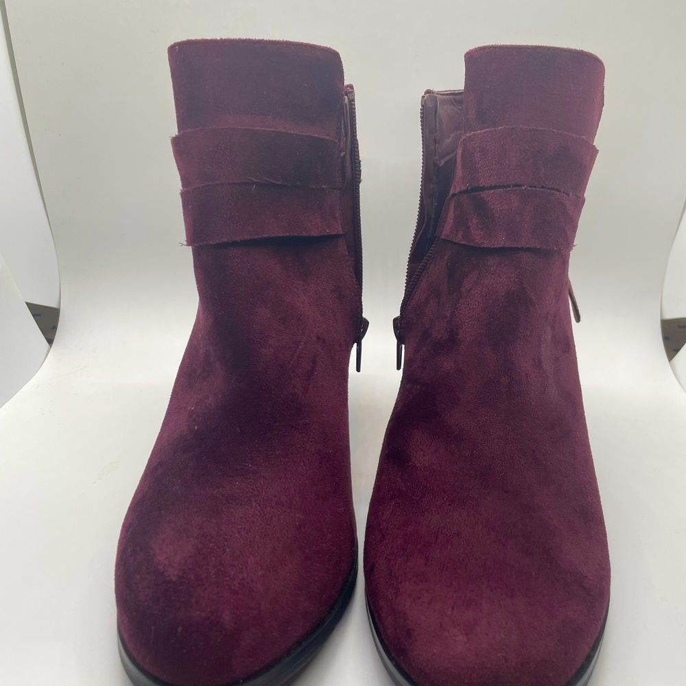 George faux suede block heel bootie